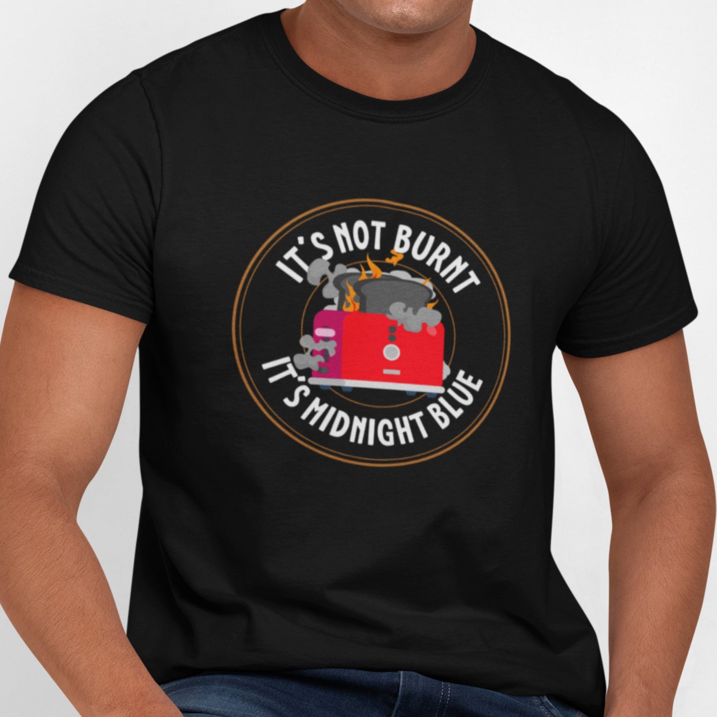 Mens funny it's not burnt food t-shirt in black